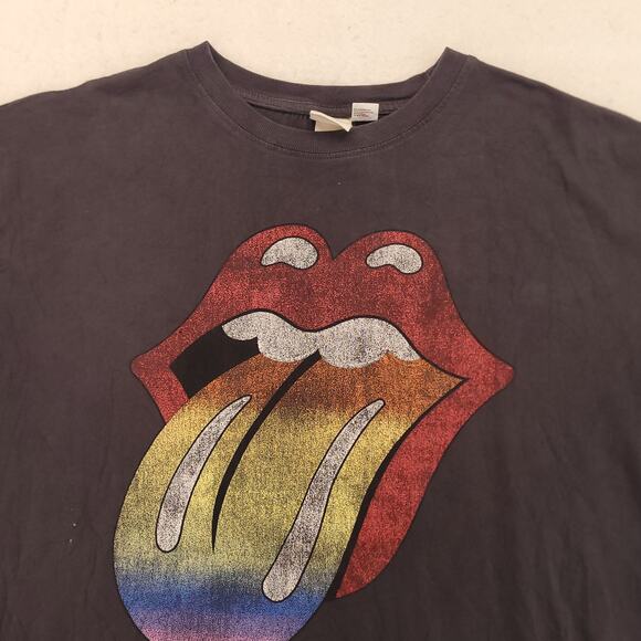 The Rolling Stones Band Crew Neck Short Sleeve T Shirt Mens Size L Black - Picture 1 of 9
